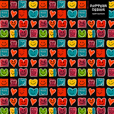 PSD 백그라운드 패턴 일러스트 미소 사람없음 컬러풀 하트 낙서 손그림 국내일러스트 모양 컬러 무늬 표정 파일형식
