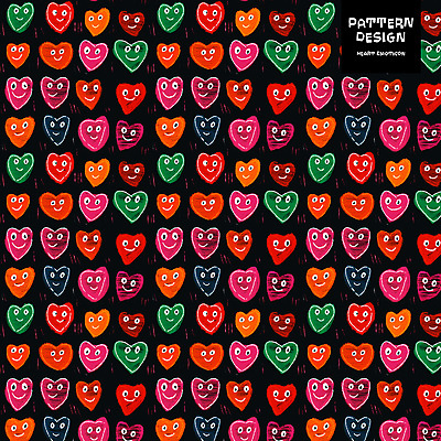 PSD 백그라운드 패턴 일러스트 미소 사람없음 컬러풀 하트 낙서 손그림 국내일러스트 모양 컬러 무늬 표정 파일형식