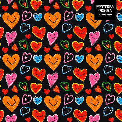 PSD 백그라운드 패턴 일러스트 미소 사람없음 컬러풀 하트 낙서 손그림 국내일러스트 모양 컬러 무늬 표정 파일형식