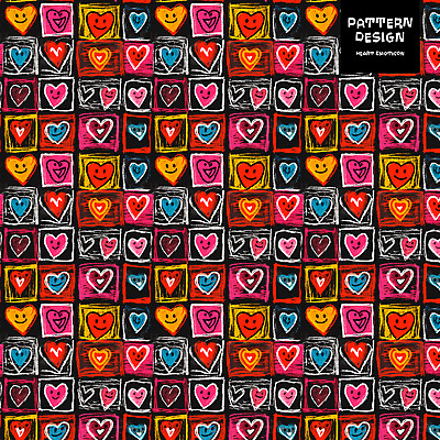 PSD 백그라운드 패턴 일러스트 미소 사람없음 컬러풀 하트 낙서 손그림 국내일러스트 모양 컬러 무늬 표정 파일형식