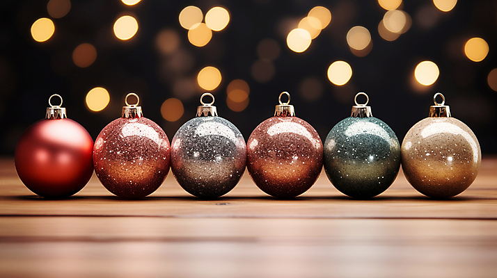 JPG 편집이미지 크리스마스장식 크리스마스 사람없음 화려 디지털합성 보케 일렬 오너먼트 편집소스 편집실사 AI포토 AI콘텐츠 기념일 컨셉 CG 파일형식