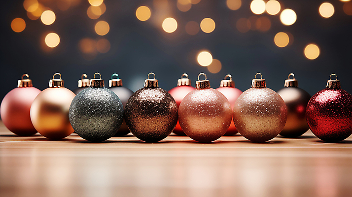 JPG 편집이미지 크리스마스장식 크리스마스 사람없음 화려 디지털합성 보케 일렬 오너먼트 편집소스 편집실사 AI포토 AI콘텐츠 기념일 컨셉 CG 파일형식