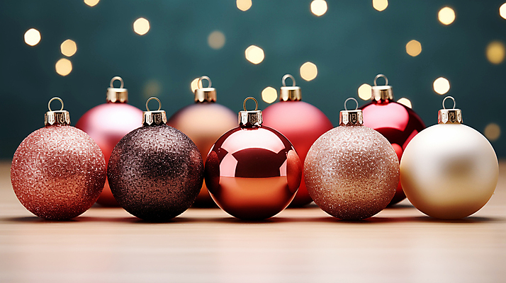 JPG 편집이미지 크리스마스장식 크리스마스 사람없음 화려 디지털합성 보케 일렬 오너먼트 편집소스 편집실사 AI포토 AI콘텐츠 기념일 컨셉 CG 파일형식