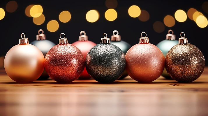 JPG 편집이미지 크리스마스장식 크리스마스 사람없음 화려 디지털합성 보케 일렬 오너먼트 편집소스 편집실사 AI포토 AI콘텐츠 기념일 컨셉 CG 파일형식