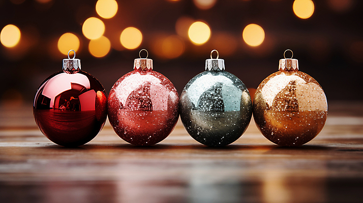 JPG 편집이미지 크리스마스장식 크리스마스 사람없음 화려 디지털합성 보케 일렬 오너먼트 편집소스 편집실사 AI포토 AI콘텐츠 기념일 컨셉 CG 파일형식