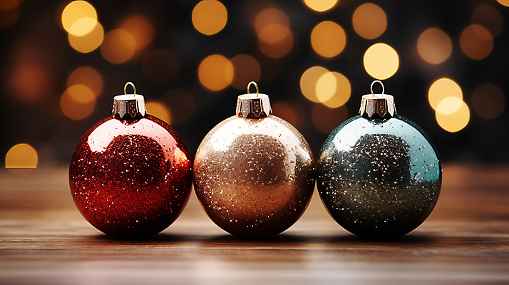 JPG 편집이미지 크리스마스장식 크리스마스 사람없음 화려 디지털합성 보케 일렬 오너먼트 편집소스 편집실사 AI포토 AI콘텐츠 기념일 컨셉 CG 파일형식