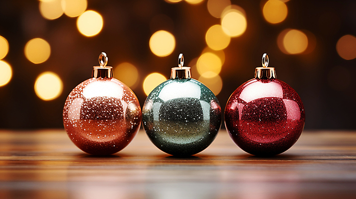 JPG 편집이미지 크리스마스장식 크리스마스 사람없음 화려 디지털합성 보케 일렬 오너먼트 편집소스 편집실사 AI포토 AI콘텐츠 기념일 컨셉 CG 파일형식