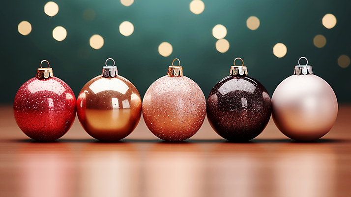 JPG 편집이미지 크리스마스장식 크리스마스 사람없음 화려 디지털합성 보케 일렬 오너먼트 편집소스 편집실사 AI포토 AI콘텐츠 기념일 컨셉 CG 파일형식