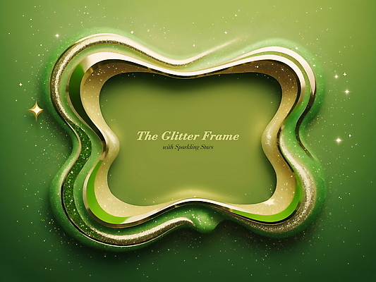 PSD 편집이미지 곡선 프레임 사람없음 연두색 반짝임 금색 화려 디지털합성 카피스페이스 편집소스 이미지편집 선 컬러 컨셉 모션 초록색 공백 파일형식