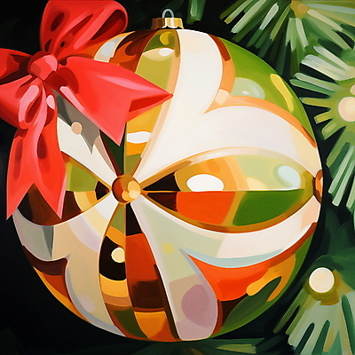 계절 기념일 컬러 컨셉 크리스마스장식 크리스마스 파일형식 AI콘텐츠 겨울 장식 오너먼트 리본 컬러풀 일러스트 JPG 화려 사람없음 국내일러스트 AI일러스트