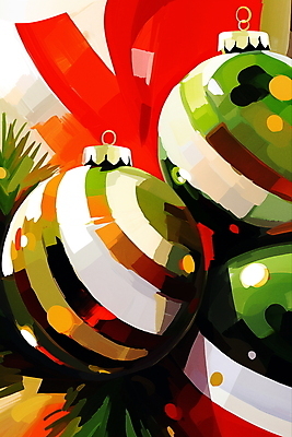 계절 기념일 컬러 컨셉 크리스마스장식 크리스마스 파일형식 AI콘텐츠 겨울 장식 오너먼트 리본 컬러풀 일러스트 JPG 화려 사람없음 국내일러스트 AI일러스트