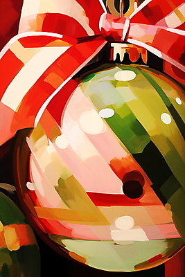 JPG 리본 크리스마스장식 크리스마스 겨울 일러스트 사람없음 장식 컬러풀 화려 오너먼트 국내일러스트 AI일러스트 AI콘텐츠 계절 기념일 컬러 컨셉 파일형식