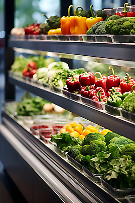 JPG 편집이미지 토마토 채소 피망 파프리카 사람없음 상점 신선 브로콜리 진열장 마트 야채코너 편집실사 AI포토 AI콘텐츠 코너 CG 파일형식