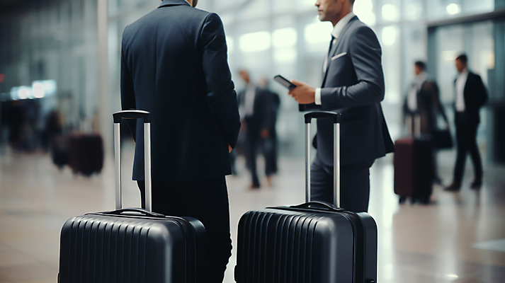 JPG 편집이미지 남자 비즈니스 들기 상반신 성인 두명 캐리어 업무 직장인 디지털합성 출장 성인남자만 편집실사 AI인물포토 AI콘텐츠 직업 모션 사람 여행가방 작업 CG 남자만 성인만 파일형식 AI포토