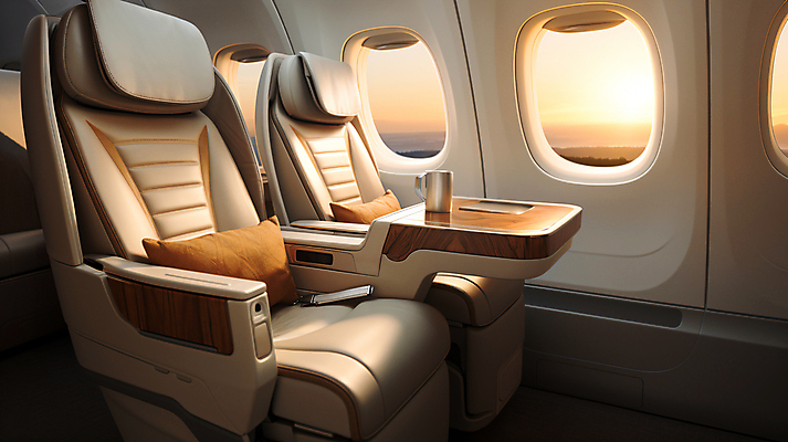 JPG 편집이미지 의자 비즈니스 사람없음 업무 디지털합성 출장 비행기내부 편집실사 AI포토 AI콘텐츠 가구 비행기 내부 작업 CG 파일형식
