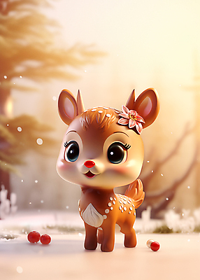 JPG 편집이미지 캐릭터 크리스마스 겨울 사람없음 귀여움 루돌프 숲 디지털합성 사슴캐릭터 편집소스 이미지편집 편집실사 AI컴퓨터그래픽 AI콘텐츠 계절 기념일 동물캐릭터 컨셉 사슴 CG 파일형식