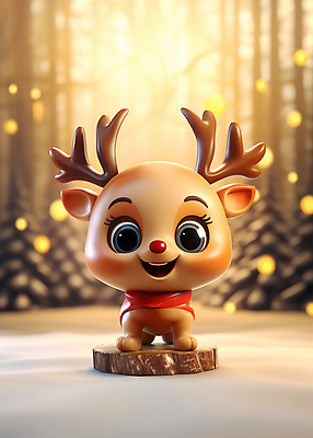 JPG 편집이미지 캐릭터 크리스마스 겨울 사람없음 귀여움 루돌프 숲 디지털합성 사슴캐릭터 빛망울 편집소스 이미지편집 편집실사 AI컴퓨터그래픽 AI콘텐츠 계절 기념일 동물캐릭터 컨셉 사슴 빛 CG 파일형식