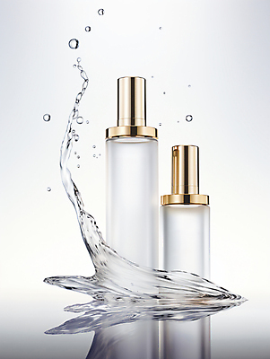 JPG 편집이미지 사람없음 물 뷰티 화장품 용기 스플래쉬 편집실사 AI컴퓨터그래픽 AI콘텐츠 자연요소 그릇 CG 파일형식