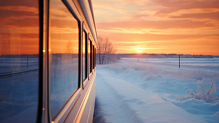 JPG 나무 편집이미지 여행 겨울 자연 사람없음 기차 눈 디지털합성 편집실사 AI포토 AI콘텐츠 자연요소 식물 계절 육상교통 날씨 대중교통 CG 생태계 파일형식