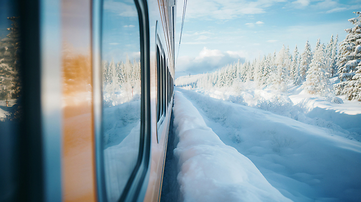 JPG 나무 편집이미지 여행 겨울 자연 사람없음 기차 눈 디지털합성 편집실사 AI포토 AI콘텐츠 자연요소 식물 계절 육상교통 날씨 대중교통 CG 생태계 파일형식