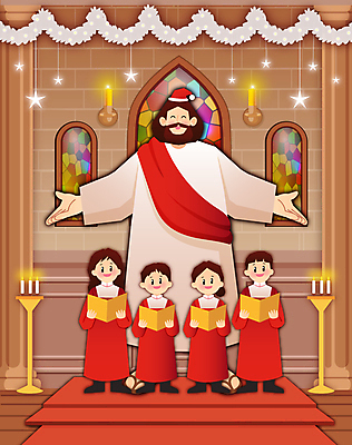 전신 여자 남자 기독교 어린이 크리스마스장식 크리스마스 겨울 일러스트 초 촛불 조명 들기 소녀 소년 여러명 성인 교회 예수 찬송가 악보 즐거움 촛대 스테인드글라스 합창 성가대 가랜드 합창단 국내일러스트 AI파일 계절 기념일 감정 종교 음악 다수 노래 종교건축 모션 유리 사람 건물 신_종교 그룹 파티용품 파일형식 벡터