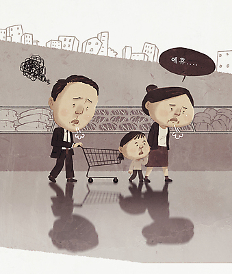 전신 PSD 여자 남자 어린이 채소 일러스트 가정 가족 육류 그림자 소녀 성인 건물 세명 경제 장보기 걷기 손잡기 쇼핑카 고통 회색 육아 슬픔 시세 좌절 한숨 밀기 사회이슈 마트 서민 경제불황 우울감 힘듦 인플레이션 고금리 비어있는 국내일러스트 건축물 감정 컬러 컨셉 식재료 관계 모션 사람 금융 쇼핑 상점 카트 불황 국민 금리 파일형식