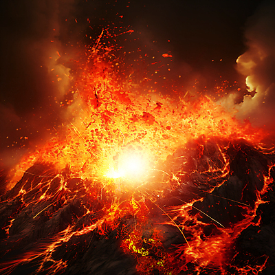 JPG 편집이미지 자연 불꽃 사람없음 연기 위험 화산 화산폭발 마그마 불씨 화산재 기후위기 편집실사 AI포토 AI콘텐츠 컨셉 불 산 폭발 CG 생태계 위기 파일형식