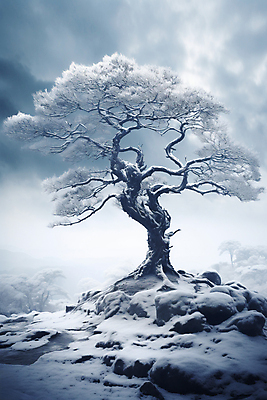 JPG 나무 편집이미지 겨울 풍경 사람없음 설원 바위 눈 흐림 겨울풍경 편집실사 AI포토 AI콘텐츠 자연요소 식물 계절 날씨 눈_날씨 돌_바위 CG 파일형식