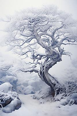 JPG 나무 편집이미지 겨울 풍경 사람없음 설원 바위 눈 겨울풍경 편집실사 AI포토 AI콘텐츠 자연요소 식물 계절 날씨 눈_날씨 돌_바위 CG 파일형식