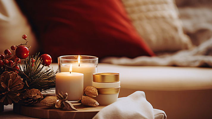 JPG 편집이미지 열매 크리스마스 겨울 실내 사람없음 컵 파티 디지털합성 솔방울 향초 연말 홈파티 편집실사 AI포토 AI콘텐츠 식물 식기 계절 기념일 초 이벤트 내부 CG 파일형식