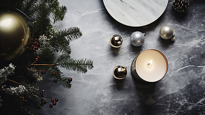 JPG 편집이미지 접시 화분 크리스마스 겨울 초 실내 사람없음 하이앵글 디지털합성 대리석 솔방울 연말 홈파티 오너먼트 편집실사 AI포토 AI콘텐츠 식기 계절 기념일 뷰포인트 크리스마스장식 재료 내부 파티 CG 파일형식