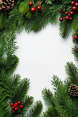 JPG 편집이미지 열매 크리스마스 겨울 프레임 사람없음 디지털합성 솔방울 솔잎 카피스페이스 편집실사 AI포토 AI콘텐츠 식물 계절 기념일 잎 공백 CG 파일형식