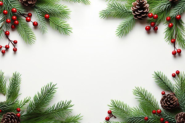 JPG 편집이미지 열매 크리스마스 겨울 프레임 사람없음 디지털합성 솔방울 솔잎 카피스페이스 편집실사 AI포토 AI콘텐츠 식물 계절 기념일 잎 공백 CG 파일형식