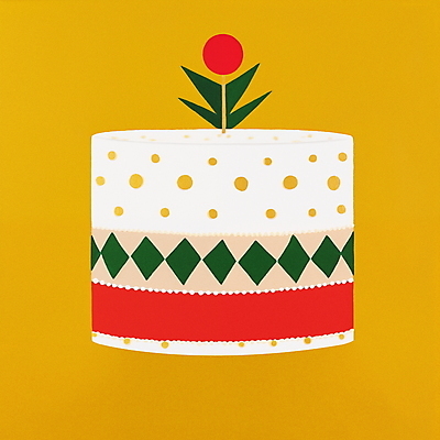JPG 크리스마스 겨울 일러스트 사람없음 노란색 케이크 오브젝트 엽서 홀리데이 키치 국내일러스트 AI일러스트 AI콘텐츠 계절 기념일 컬러 컨셉 휴가 디저트 편지 파일형식