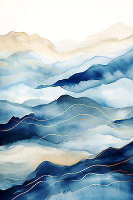 JPG 구름 백그라운드 일러스트 자연 하늘 수채화 풍경 사람없음 산맥 국내일러스트 AI일러스트 AI콘텐츠 자연요소 산 생태계 파일형식