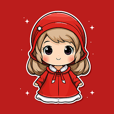 전신 여자 어린이 스티커 크리스마스 일러스트 요정 한명 소녀 장식 빨간색 오브젝트 크리스마스캐릭터 소녀한명만 일러캐릭터 AI파일 캐릭터 1 기념일 컬러 사람 여자한명만 소녀만 파일형식 벡터