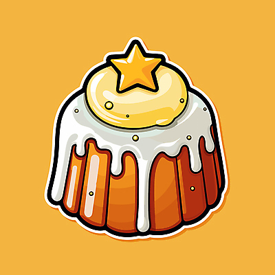 스티커 크리스마스 일러스트 사람없음 장식 노란색 오브젝트 구겔호프 국내일러스트 AI파일 기념일 컬러 케이크 파일형식 벡터