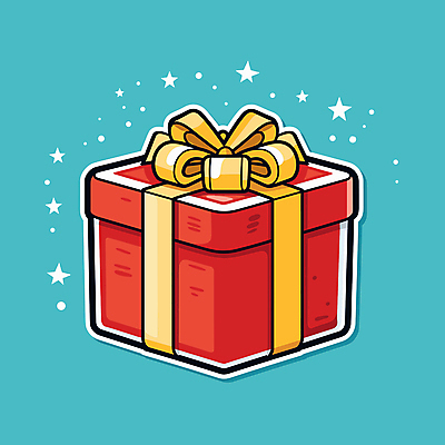 하늘색 스티커 크리스마스 일러스트 크리스마스선물 사람없음 장식 선물상자 오브젝트 국내일러스트 AI파일 기념일 선물 파란색 상자 파일형식 벡터