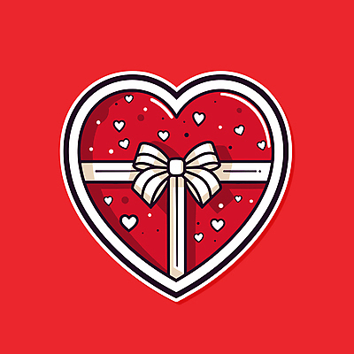 리본 스티커 크리스마스 일러스트 크리스마스선물 사람없음 장식 빨간색 선물상자 하트 오브젝트 국내일러스트 AI파일 모양 기념일 컬러 선물 상자 파일형식 벡터