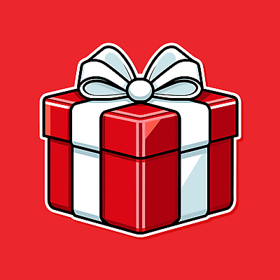 리본 스티커 크리스마스 일러스트 크리스마스선물 사람없음 장식 빨간색 선물상자 오브젝트 국내일러스트 AI파일 기념일 컬러 선물 상자 파일형식 벡터