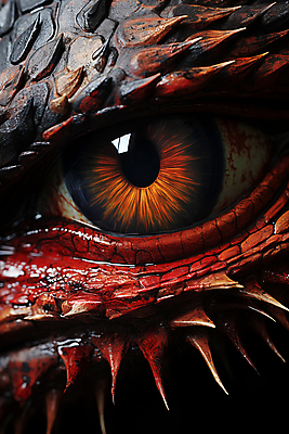 JPG 편집이미지 파충류 사람없음 빨간색 유행 용 눈동자 비늘 드래곤 안구 2024년 이미지편집 편집실사 AI포토 AI콘텐츠 동물 컬러 신체부위 눈_신체부위 연도 CG 파일형식