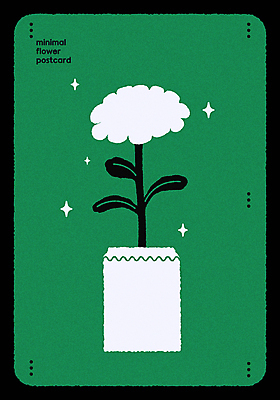 디자인 꽃 화분 일러스트 사람없음 초록색 꽃병 심플 엽서 미니멀 국내일러스트 AI파일 카드프레임 식물 컬러 프레임 편지 파일형식 벡터
