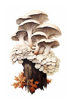 JPG 일러스트 자연 수채화 사람없음 버섯 손그림 국내일러스트 AI일러스트 AI콘텐츠 생태계 파일형식