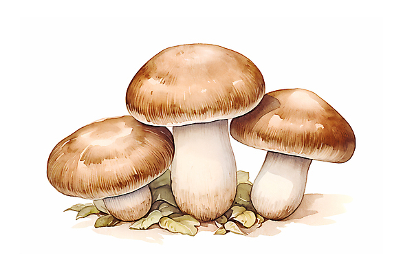 JPG 잎 일러스트 자연 수채화 사람없음 버섯 손그림 국내일러스트 AI일러스트 AI콘텐츠 식물 생태계 파일형식