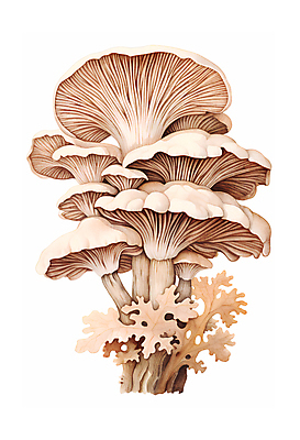 JPG 일러스트 자연 수채화 사람없음 버섯 손그림 국내일러스트 AI일러스트 AI콘텐츠 생태계 파일형식