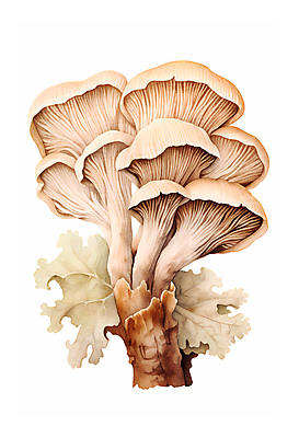 JPG 일러스트 자연 수채화 사람없음 버섯 손그림 국내일러스트 AI일러스트 AI콘텐츠 생태계 파일형식