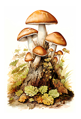 JPG 일러스트 자연 수채화 사람없음 버섯 손그림 국내일러스트 AI일러스트 AI콘텐츠 생태계 파일형식