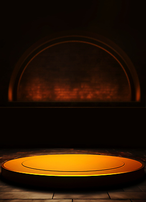 JPG 편집이미지 백그라운드 사람없음 공간 금색 무대 원형 단상 시상 시상식 포디움 편집실사 AI포토 AI콘텐츠 도형 컬러 CG 파일형식