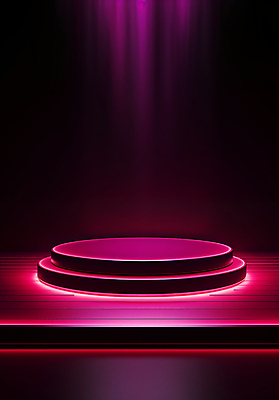 JPG 편집이미지 분홍색 백그라운드 사람없음 빛 공간 무대 원형 단상 시상 시상식 포디움 편집실사 AI포토 AI콘텐츠 도형 컬러 CG 파일형식