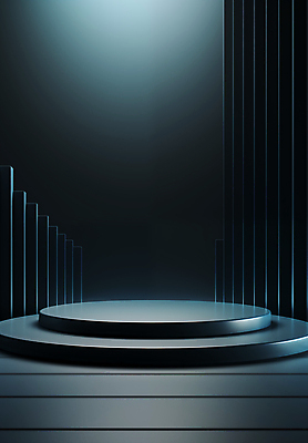 JPG 편집이미지 백그라운드 사람없음 빛 금속 검은색 공간 무대 원형 단상 시상 시상식 포디움 편집실사 AI포토 AI콘텐츠 도형 컬러 재질 CG 파일형식